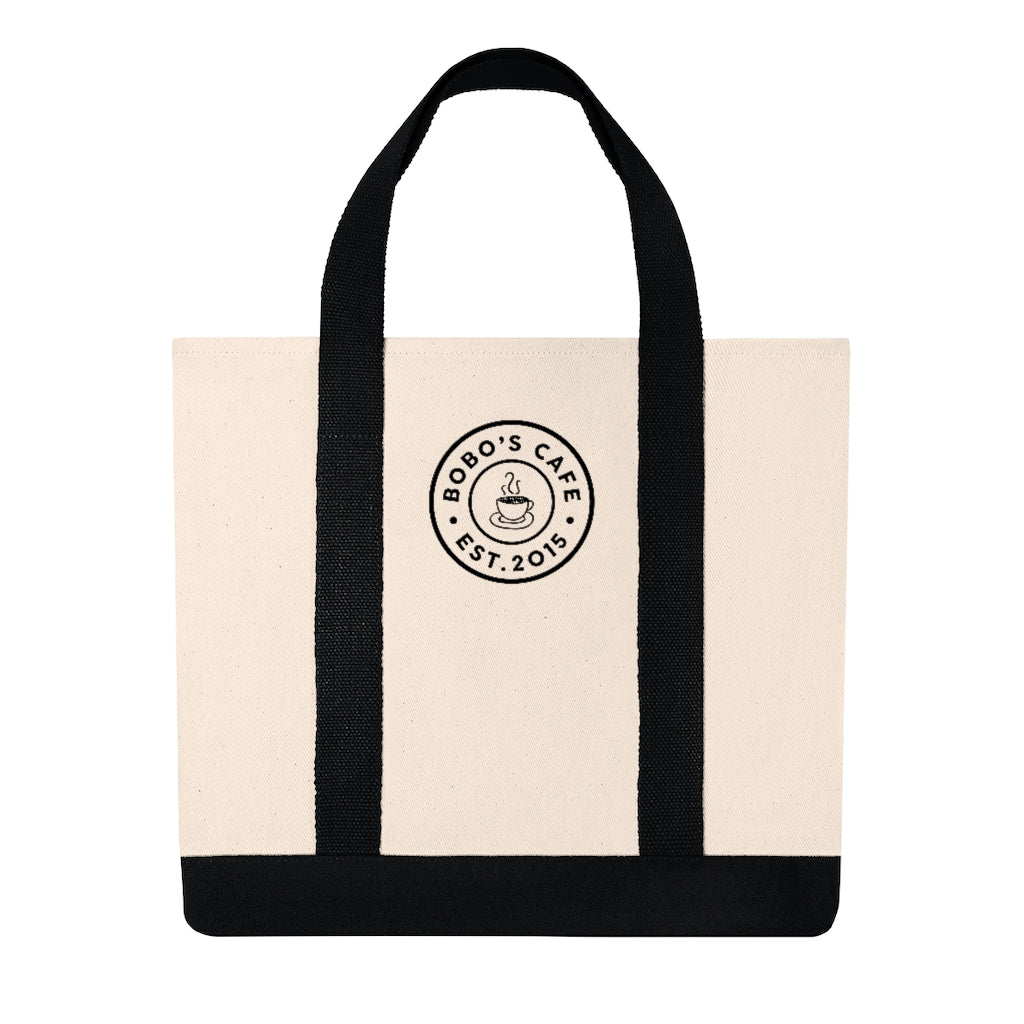 Embroidered Logo Shopping Tote Bag